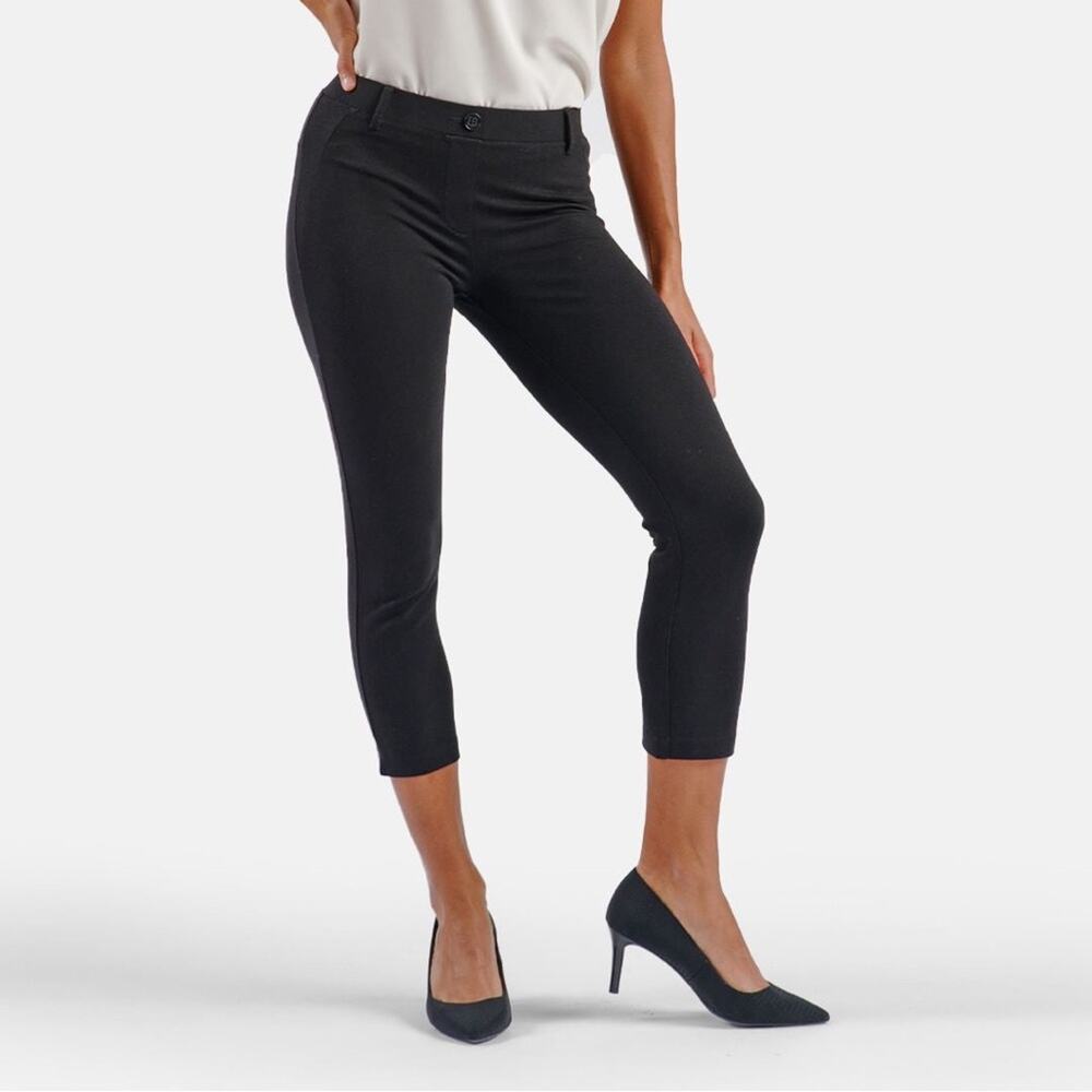 Betabrand Classic Charcoal Gray Cropped Yoga Dress Pants Size Medium